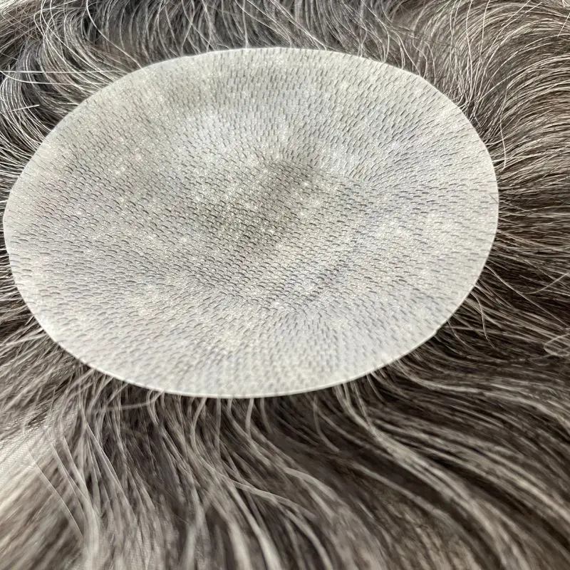 Human Hair Toupee Men Pwigs1B40 Thin Skin PU Bald Spot European Hair Patches 8cm X 8cm