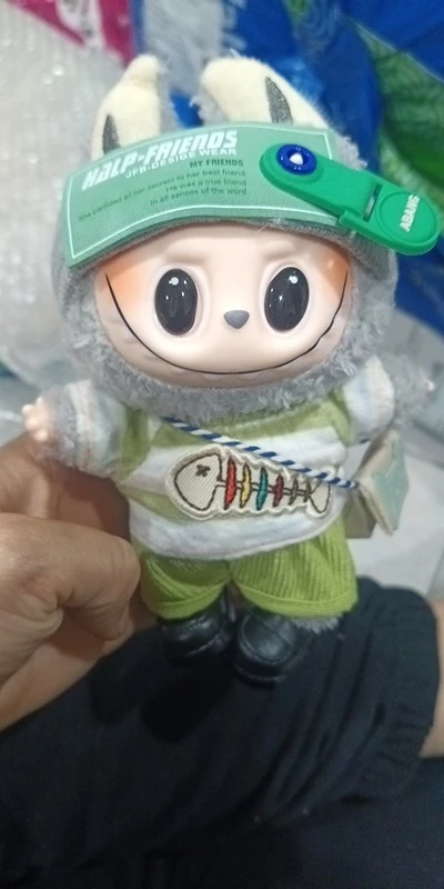 Labubu Doll Clothes: 15/17CM Idol Kpop Green Outfit Set with Bag & Accessories photo review