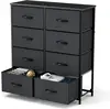 8 - Storage - Drawer Dresser for Bedroom. Tall Large Fabric Storage Tower Organizer. Chest of Drawers with Metal Frame & Wooden 1