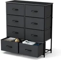8 - Storage - Drawer Dresser for Bedroom. Tall Large Fabric Storage Tower Organizer. Chest of Drawers with Metal Frame & Wooden 1