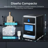 Machine à glaçons automatique - Machine à crème glacée portable en forme de croissant pour bar à domicile et boissons |   16 pièces toutes les 12 minutes |   3 tailles de glace |   12,7 kg de production par 24 h 3