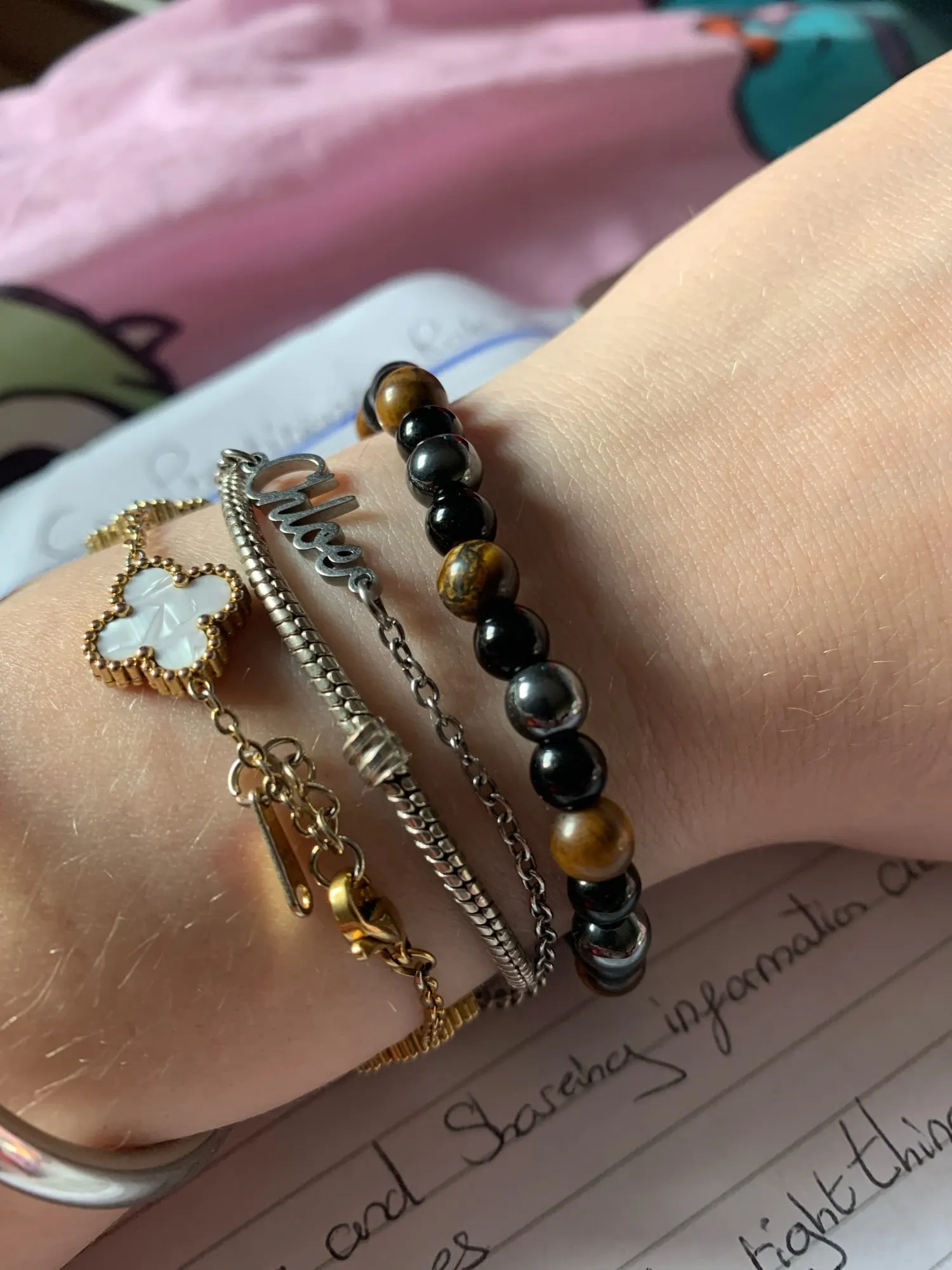 Triple Protection Bracelet: Tiger’s Eye, Obsidian & Hematite photo review
