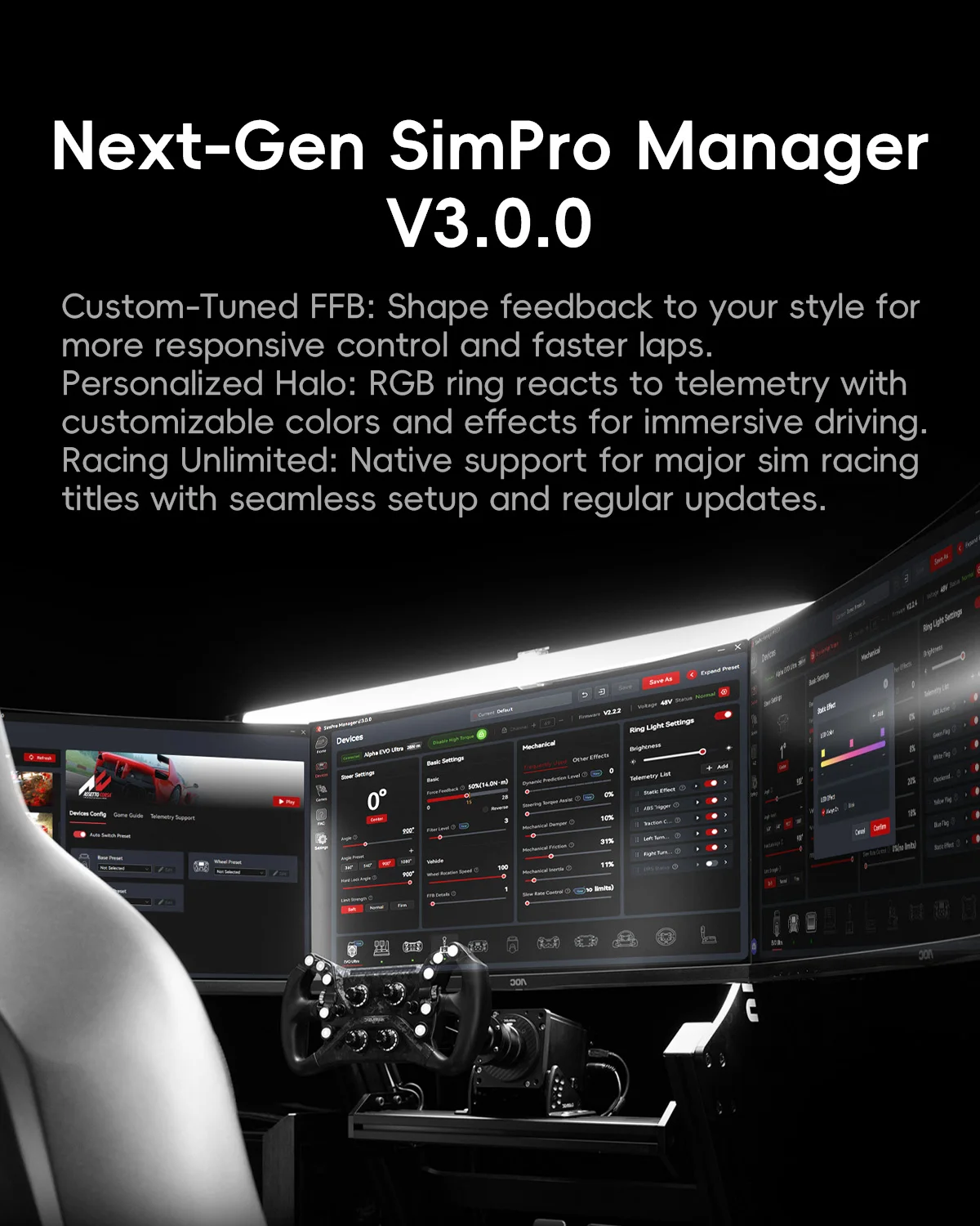 Simagic Alpha EVO Ultra Wheelbase 28Nm Sim Racing Rig With 11 Port Hub CAN FD Co