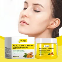 Hoygi 55pcs Turmeric Cleansing Pads Facial Exfoliating Daily Cleansing Remove Dead Skin Smooth Shrink Pore Face Washing Pads 1