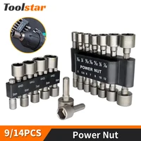 Toolstar 9/14pcs Hex Sockets Sleeve Nozzles Nut Driver Set Screwdriver Set Schroevendraaier Set Bits Sets Tools Socket Wrenches