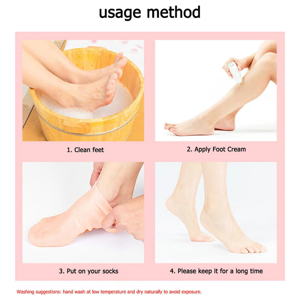 2pcs Silicone Foot Care Socks Moisturizing Gel Socks Elastic Cracked Skin Care - Image 5