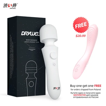 DRY WELL AV Magic Wand Vibrator for Women Clitoris Stimulator Multi Speeds Adult Sex Toy for Women Vibrators USB Dildo Silicone 1