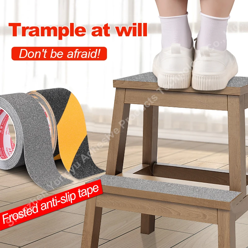 Nastro Antiscivolo 10m X 2,5cm Nero-Giallo - Autoadesivo Per Scale Interni/Esterni