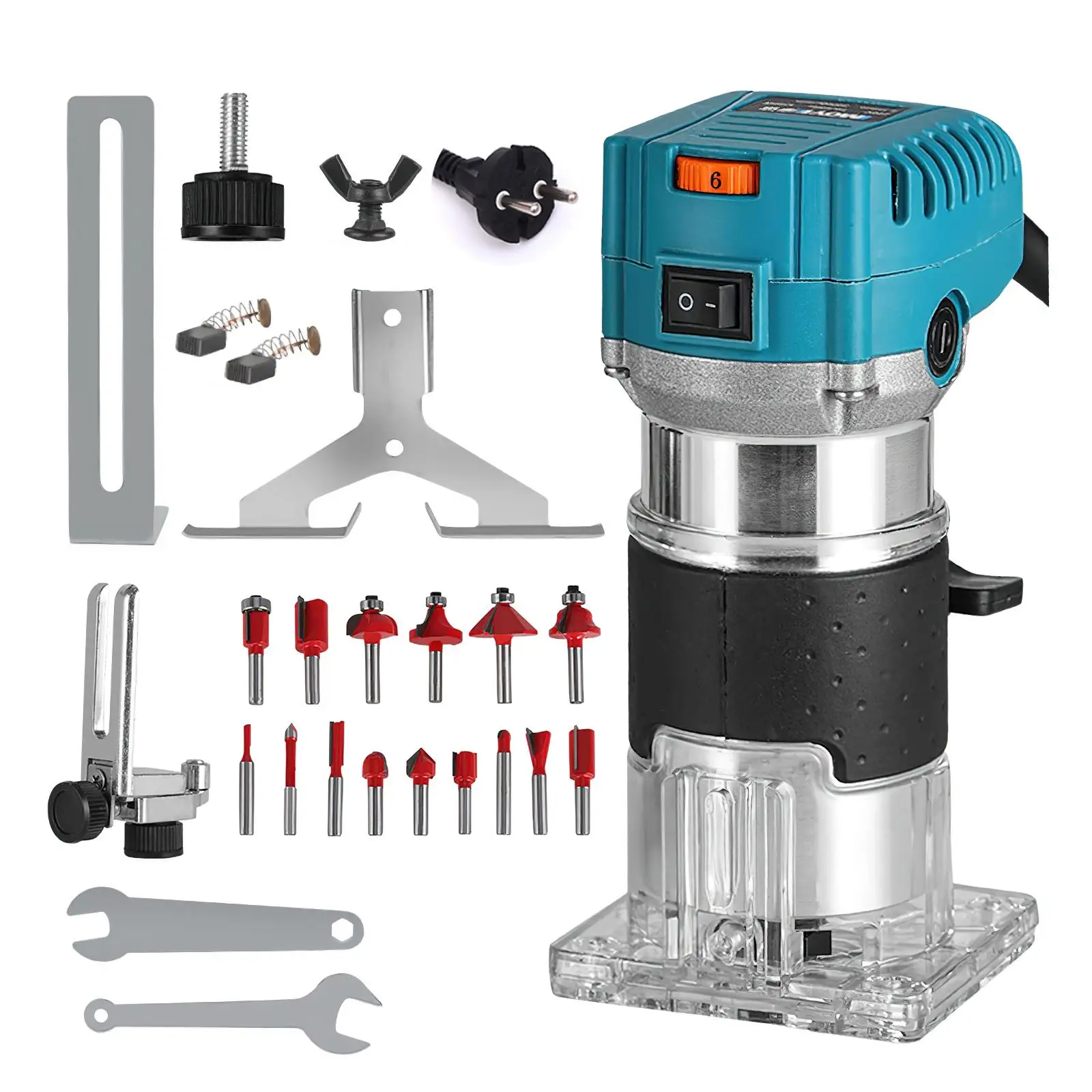 2000W Electric Wood Router Electric Trimmer Woodworking Milling Engraving Slotting Trimming Machine Carving Router Tool