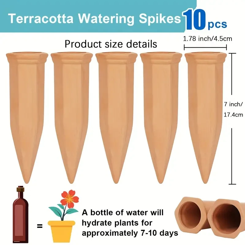 3PCS Automatic Drip Irrigation System Self Watering Spike Ceramic for Flower Plants Greenhouse Garden Auto Water Dripper Device 6