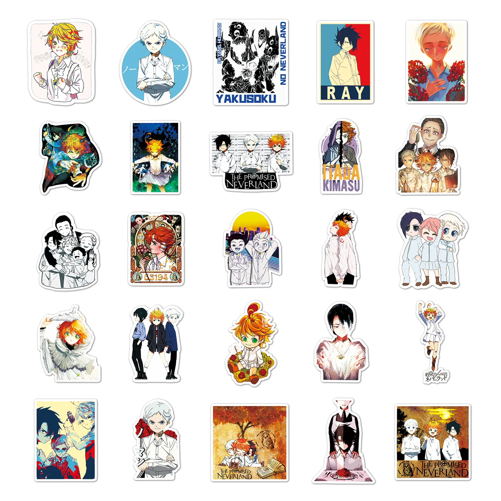 10/30/50PCS Anime The Promised Neverland Stickers DIY Phone Stationary Fridge Luggage Cartoon Sticker PVC Decals Kids Toys Gift images - 6