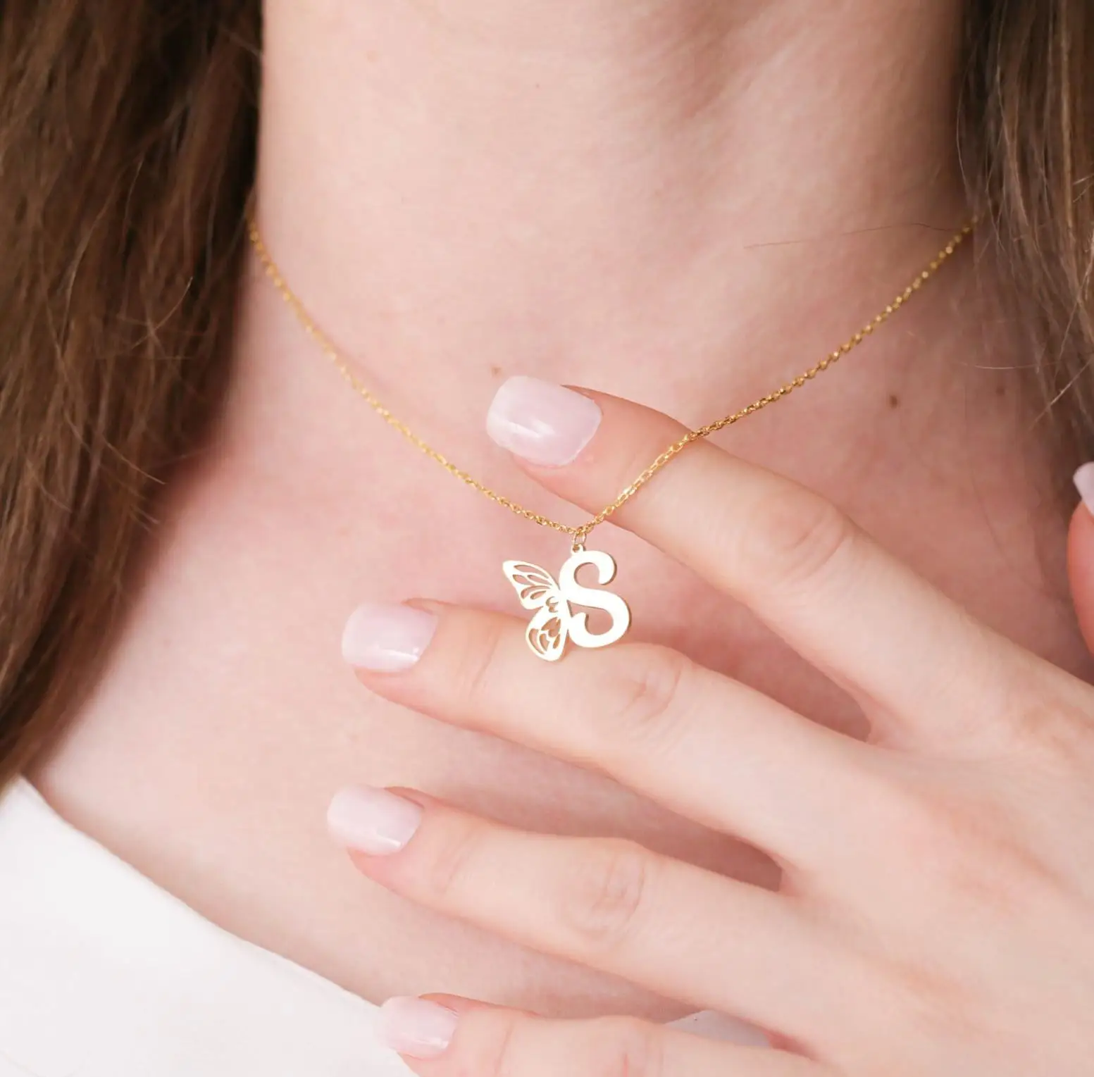

Оригинальное ожерелье с надписью бабочки на заказ ожерелье индивидуальный Рождественский подарок на день матери ювелирные изделия для женщин подарок для нее