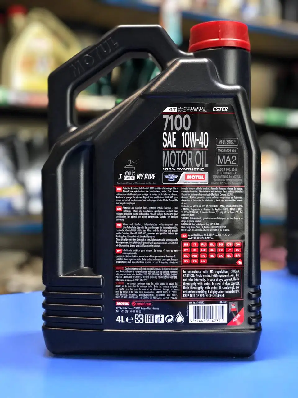 Motul 7100 10W40 4T Synthetic 1-Liter 104091