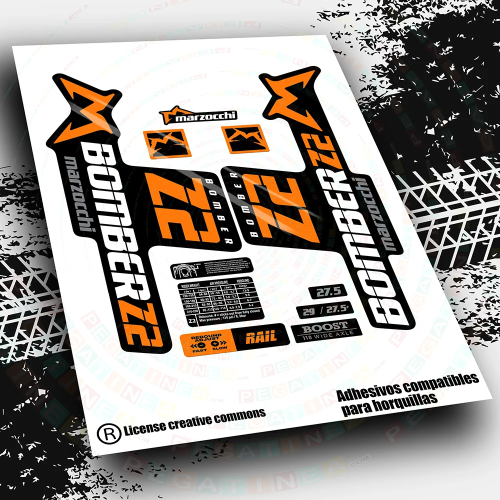 Marzocchi Bomber Z2 Bicolore Wp544 Adesivi Decalcomanie Aufkleber Autocolant Adeivi Forcelle