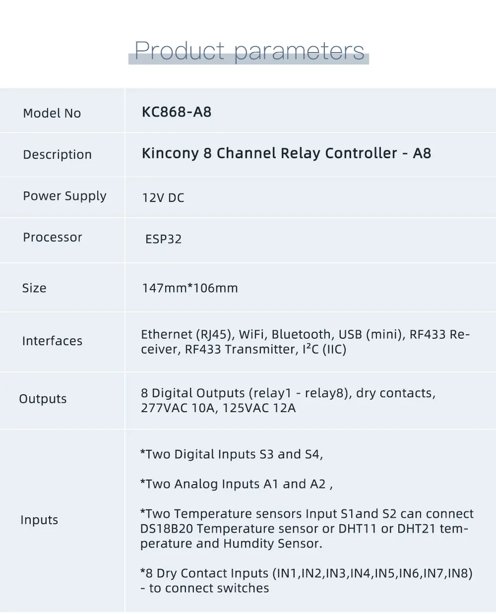 KC868-A8 ethernet relais esp32 entwicklungs board wifi schalter esphome home assistent tasmota diy – Detail 4