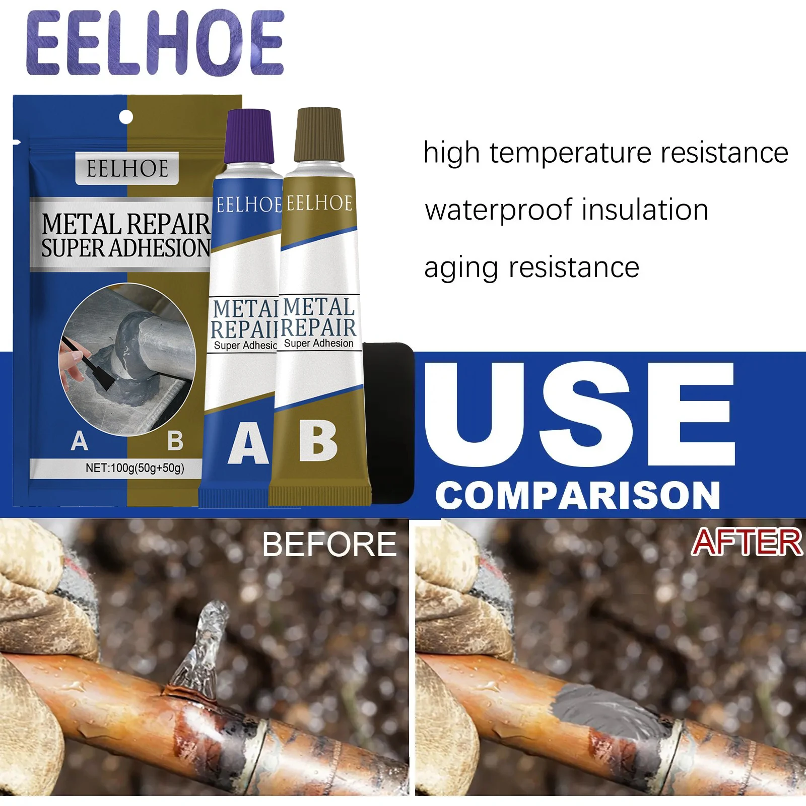 Metal Repair Glue High Temperature Resistant Waterproof