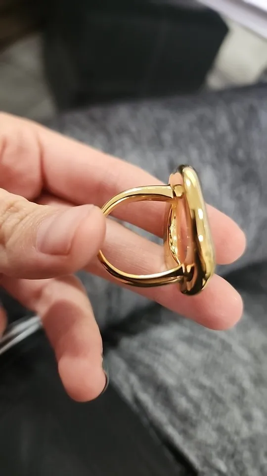 Geometric Aesthetic Chunky Rings For Women Stainless Steel Gold Color Waterproof Women's Large Ring Simple Hyperbole Female Ring