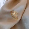 New Luxury Leaf Branch Shape Open Rings For Women Korean Party Exquisite Finger Ring Girls Minimalist Unusual Jewelry Gifts