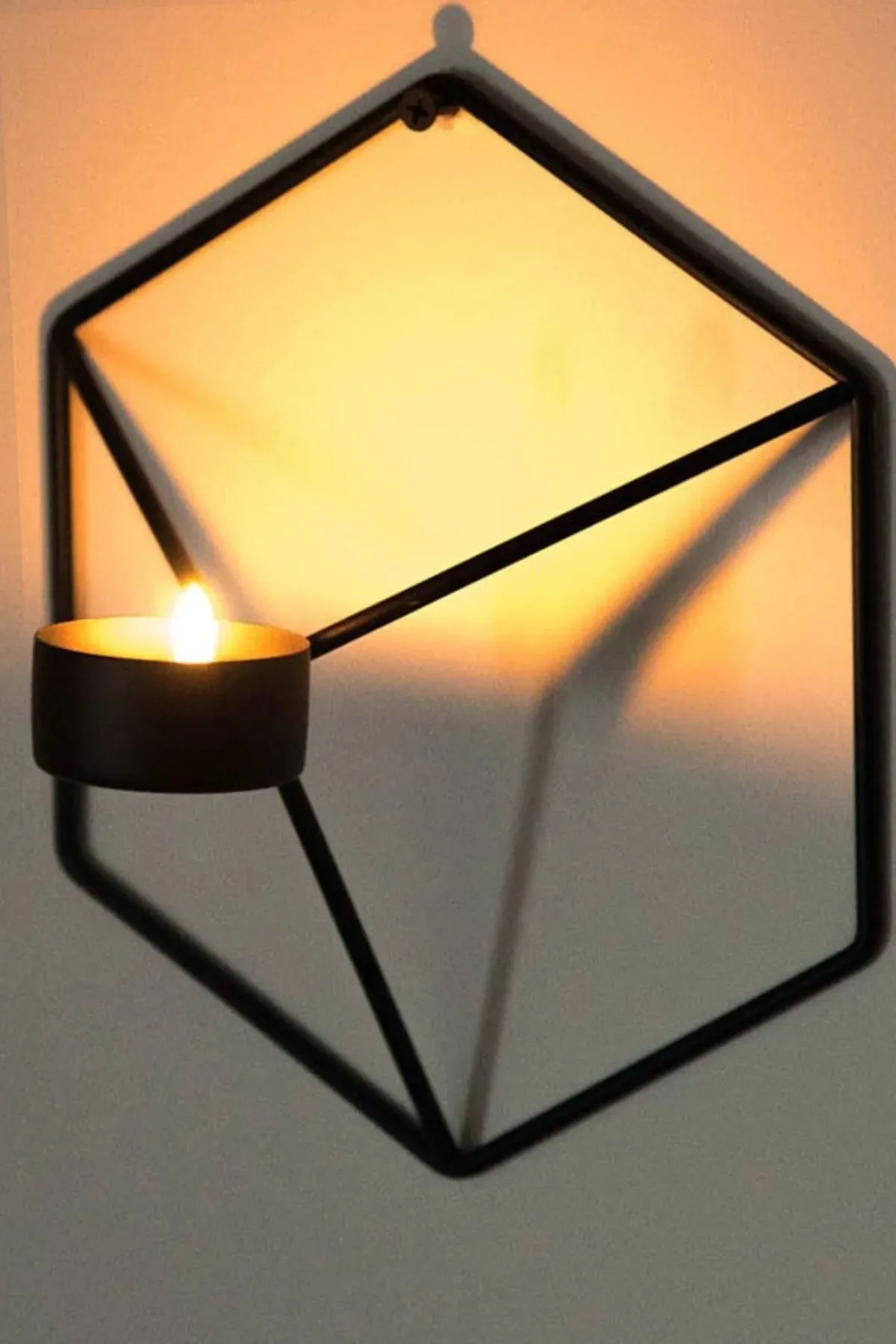 

Decorative Hexagon Candle Holder Wall Candle Holder Candlestick Wall Decoration Home Kitchen Living Room Decoration Ornament