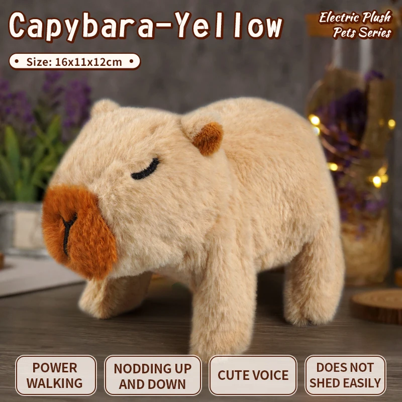 בובת פלוש סימולציה חשמלית קפיברה צליל הליכה צעצוע לילדים מתנה עם תיק צב