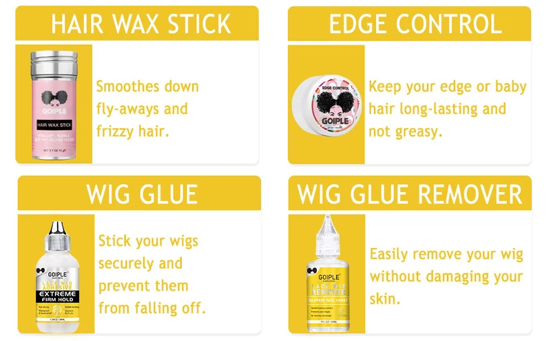Description Picture 4 of itemMelting Spray Wig Installation Kit Glue Wax Stick Edge Control for Finishing Hair Wig Cap Elastic Band Hairbrush Remover 12 PCS