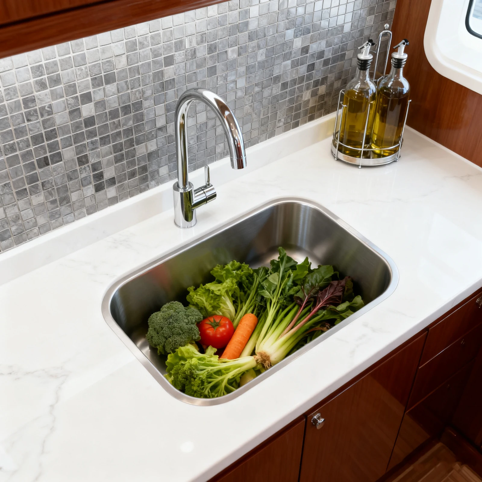 Caravan Camping Boat Sink RV Caravan Camper Boat Stainless Steel 304 Hand Wash Basin Kitchen Sink GR-536