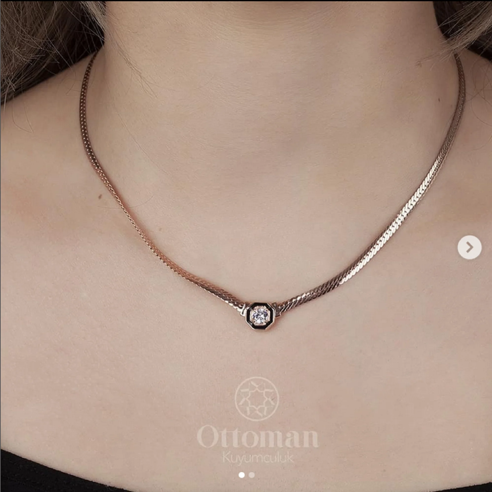 Ottoman Almond Model Silver Women's Ring Rose Plated Solitaire Necklace and Bracelet Handmade 925 Sterling Silver model wearing a cartier necklace постер 101 6 x 101 6 см