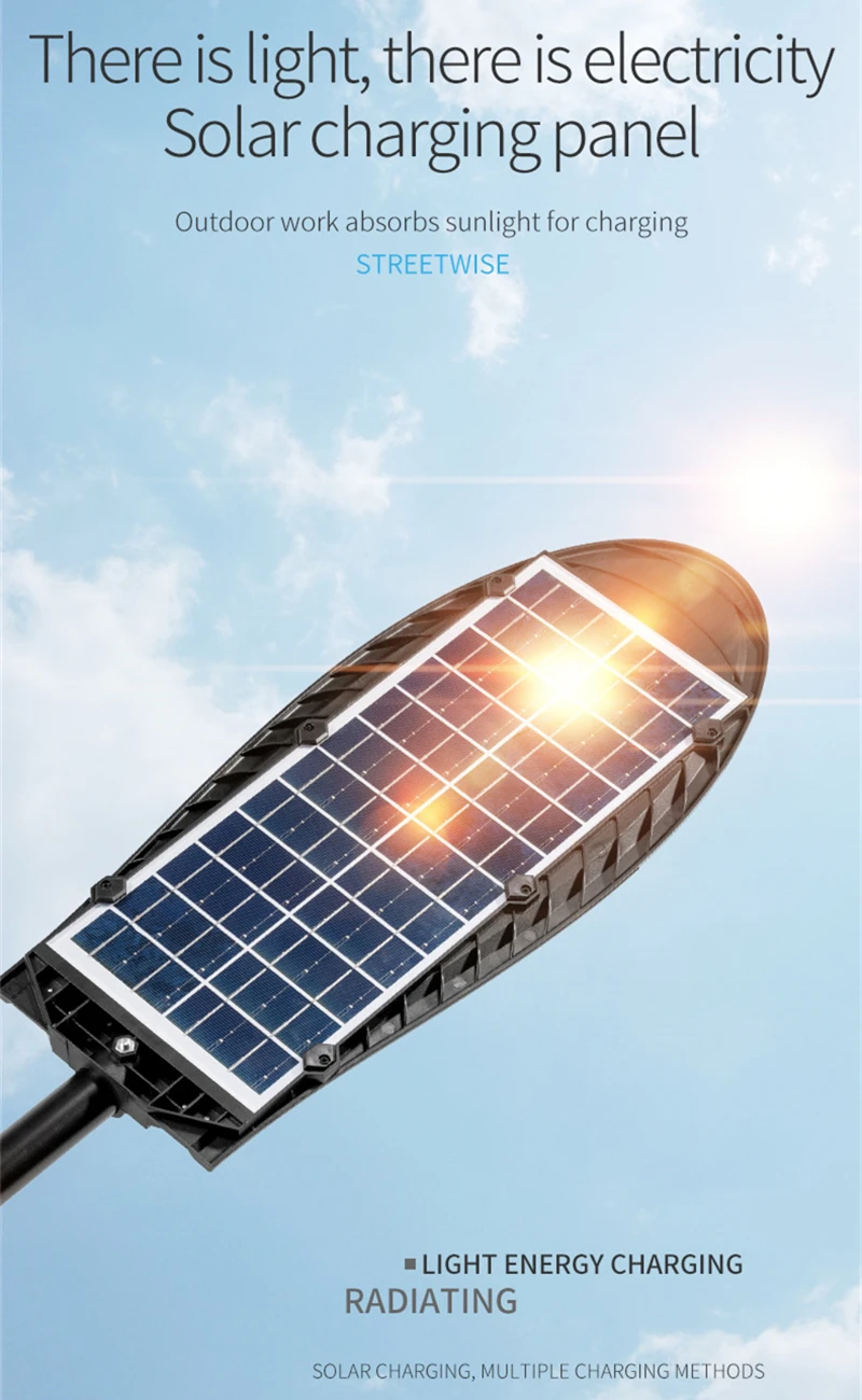 (extra grande) lampara solar exterior，Farola solar grande, desde el  anochecer hasta el amanecer, farola solar exterior con sensor de radar,  adecuada