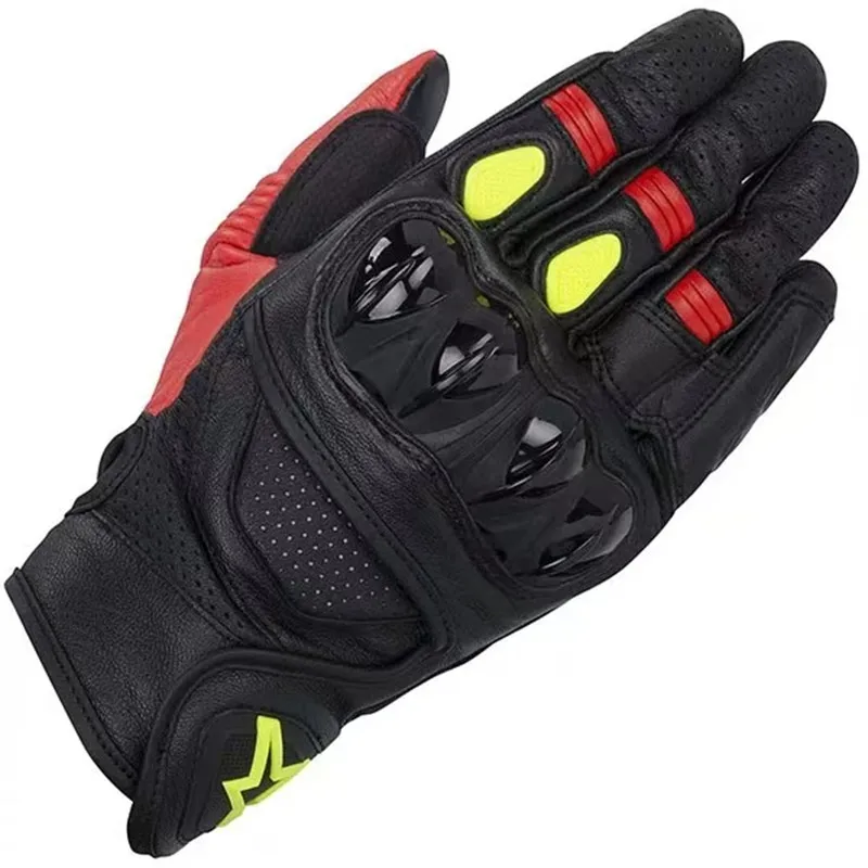 ALPINESTARS Genuine Leather Motorcycle Gloves Breathable Full Finger Guantes Luvas Motocross Gloves Protection Racing Riding 5