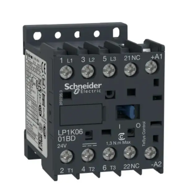 

LP1K0601ED LP1-K0601ED LP7K0601ED TeSys K контактор-3P-AC-3 = 440 В 6 A - 1 NC aux. -Катушка 48 В постоянного тока
