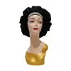 Blank Satin Bonnet with Edge Band Bling Rhinestone Bonnets Double Layer Designer Bonnets 5