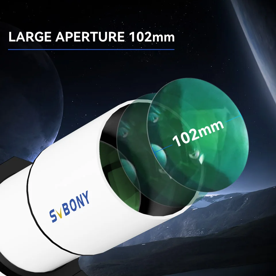 Svbony SV48P 102mm/90mm Aperture OTA Astronomisches Teleskop mit Doppelgeschwindigkeits-Fokussierer und Refraktor für Deep-Sky-Astrofotografie – Detail 21