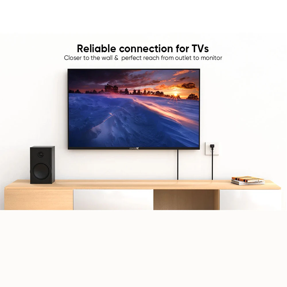 미국식 각도형 무극성 NEMA 1-15P - IEC320 C7 전원 케이블 AC 플러그 (미국식 8자형) PS5, Apple TV, HDTV용