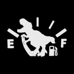 T - Rex Die Cut Vinyl Decals - Humorous Car Exterior Waterproof Sticker - 15cm x 10cm (Reflective silver)