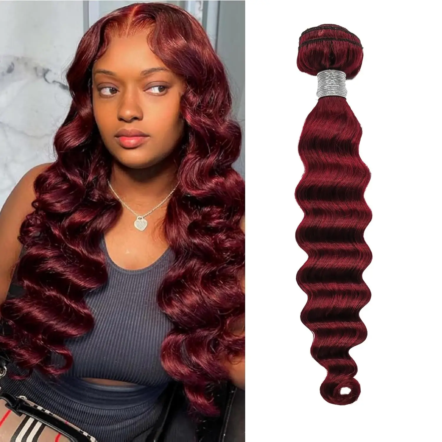 Burgundy Bundles 99j Color Loose Body Wave 16 Inch 3Pcs Bundles Human Hair 100% Brazilian Human Hair for Black Women
