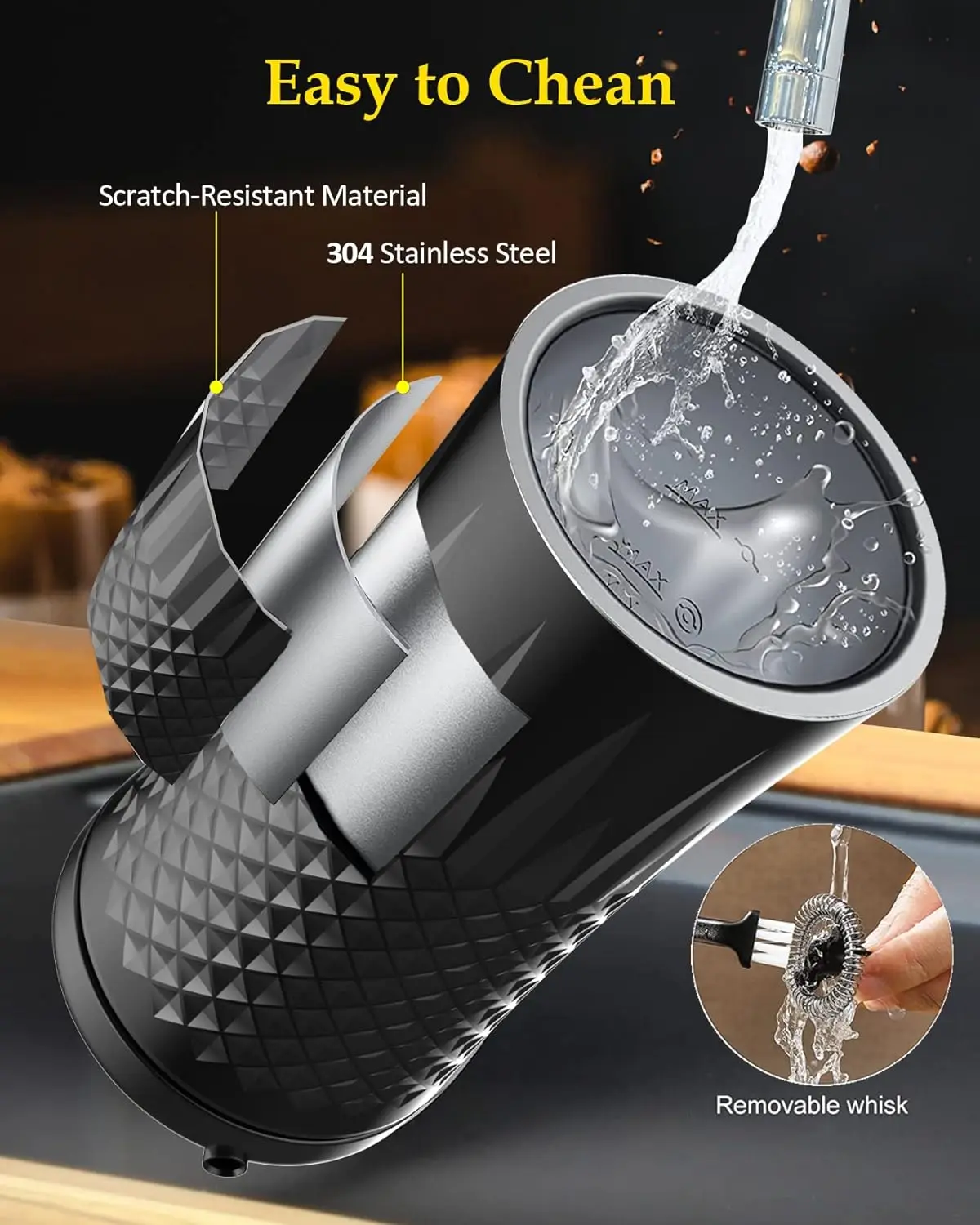 4 in 1 Electric Milk Frother And Steamer 240ml Electric Hot And Cold Milk Frother For Coffee Cappuccino Automatic Milk Frother 6