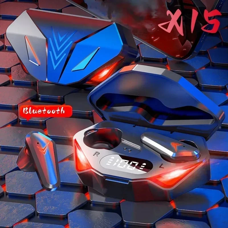X15 TWS Wireless Bluetooth Headset LED Display Gamer Earbuds with Mic