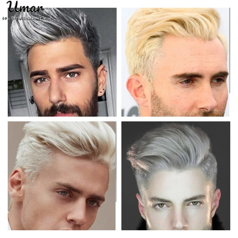 Full Swiss Lace Men Toupee Human Hair Front Bleach Men Wig Breathable Men Hair Prosthesis Replacement Systems Unit