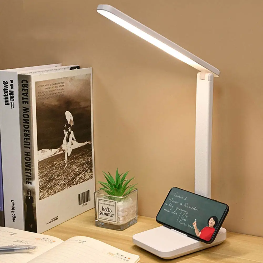 LED 독서 책상 램프, 휴대용 책상 램프, USB 충전 테이블 조명, 터치 디밍 배우기, 눈 보호 조명, 방 사무실 조명, DL08 색온도1개 