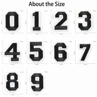 Black, White, Red, Blue 0-9 Number Letter Applique Patch | Thermocollant Iron-On Digit Fabric Embroidery for Jersey Badges - Image 3