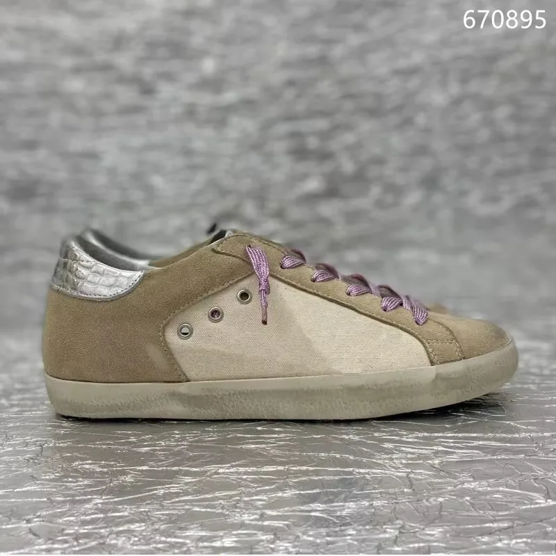 Women&Men New GOLDEN Classical Shoes Designer GOOSE Sneakers Silver Glitter Leopard Real Leather Style Shoe 2