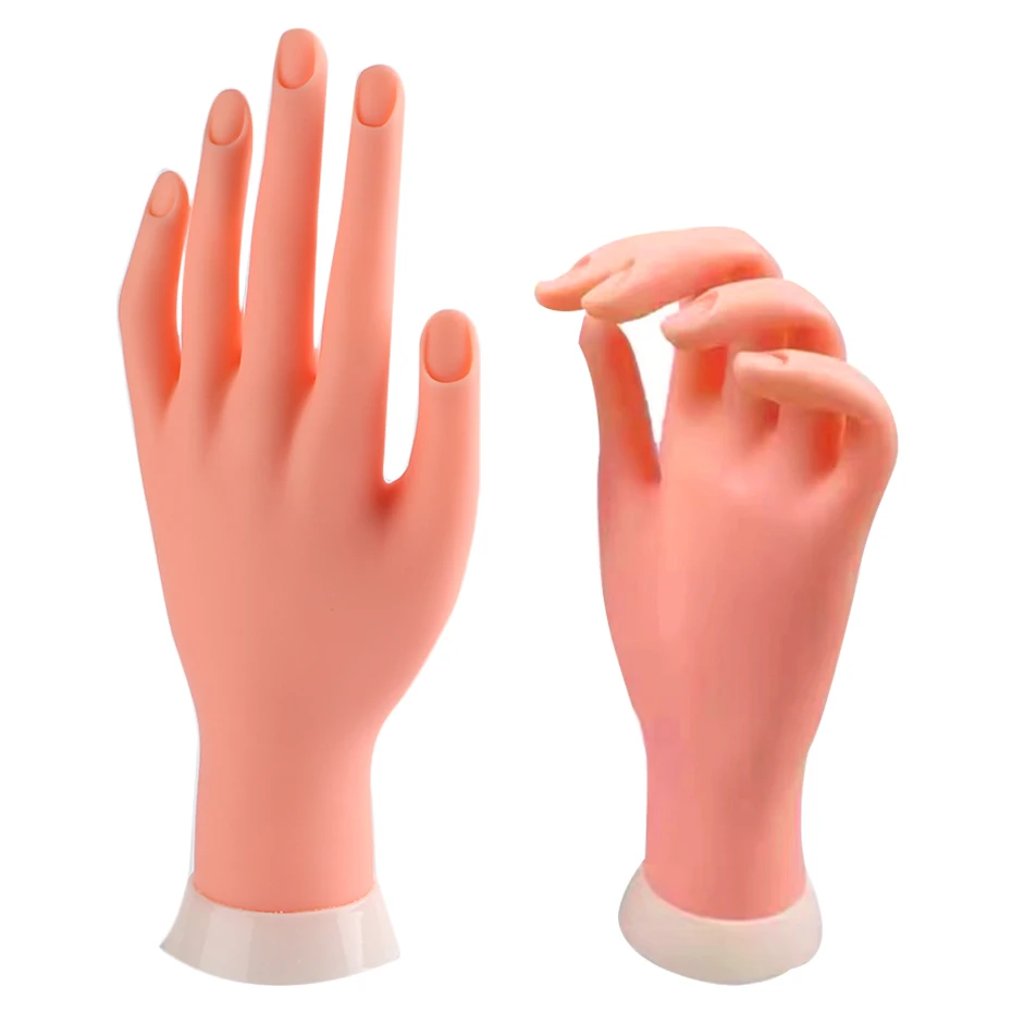 Silicone Practice Hand For Manicure Flexible Movable Fake Training Hand