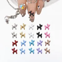 30Pcs Sparkling Balloon Dog Nail Charms 3D Alloy Animal Dog Design Nail Art Accessories For Manicure Design Nail Art Decorations 2