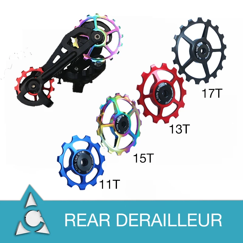 Mtb Road Bike 11T 13T 15T 17T In Lega Di Alluminio Jockey Wheel Deragliatore Posteriore Cuscinetto In Ceramica Ruota Di Guida Bicicletta Jockey Roller