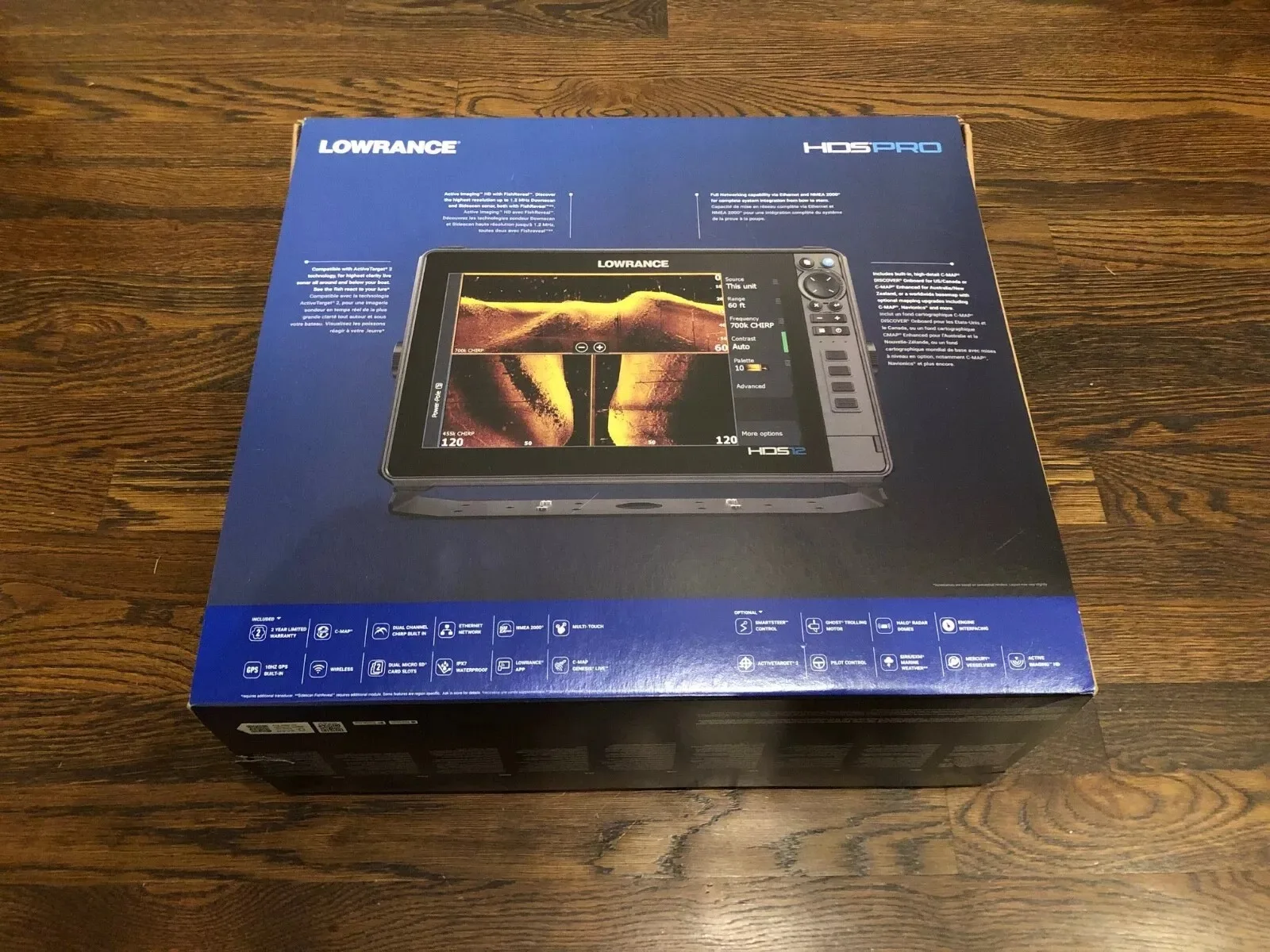 

READY TO SHIP Lowrances HDS-12 Live Fish Finder with Active Imaging 3-in-1 Transom Mount Transducer C-MAP Pro Chart