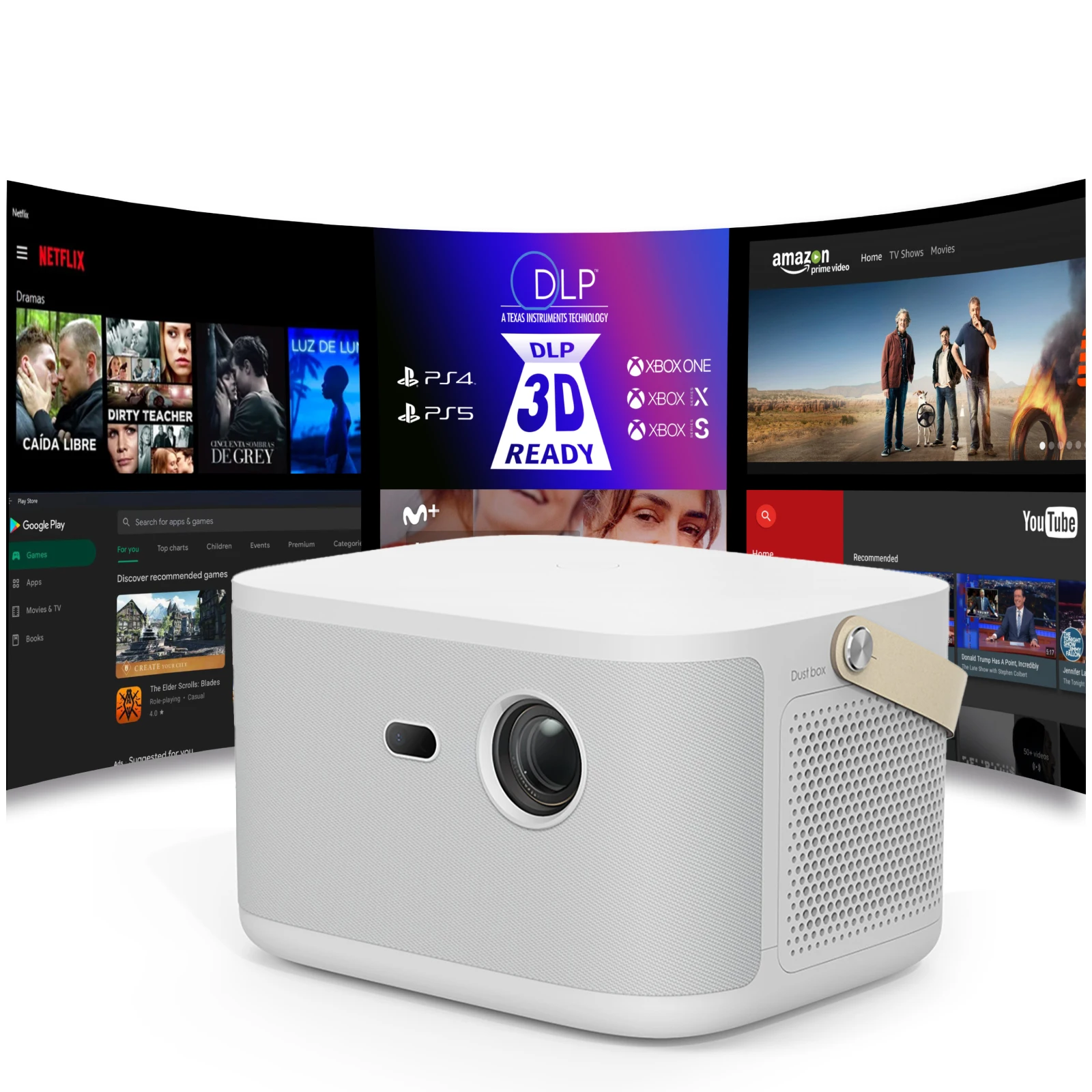 Proyector 4K, Unicview F8+, DLP, Proyector con Android, 12000 Lúmenes ...