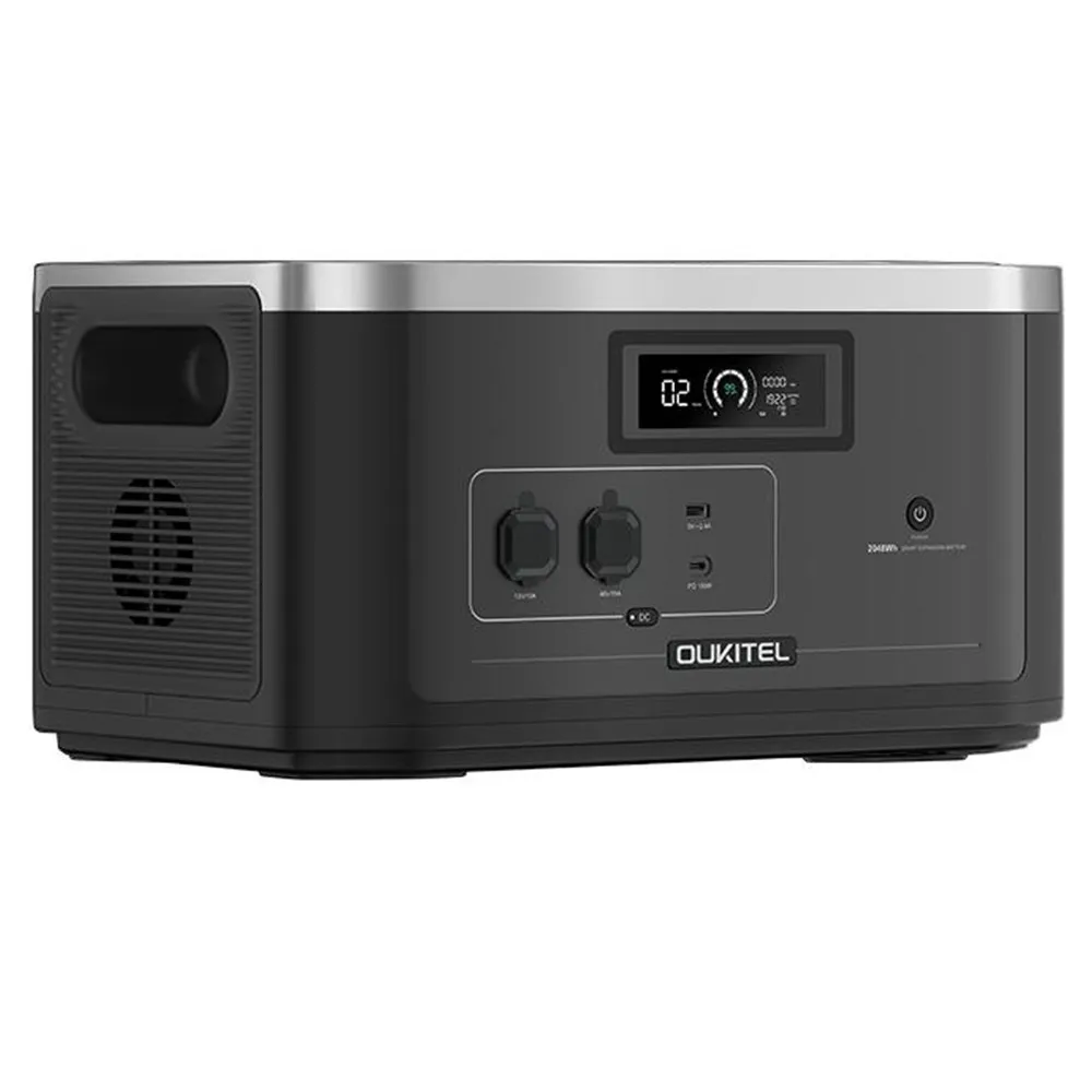Oukitel B2000 centrale électrique 2048Wh Lifepo4 batterie 2 Ports d'extension 200W chargeur solaire adapté aux voyages à la maison en plein air