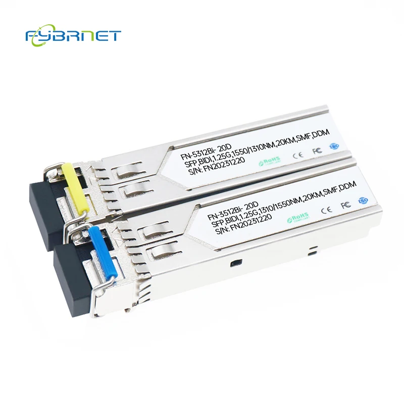 LC Simplex Connector Transceiver SFP Module Single Mode Single Fiber Optical 1310nm/1550nm Ethernet Compatible with Cisco