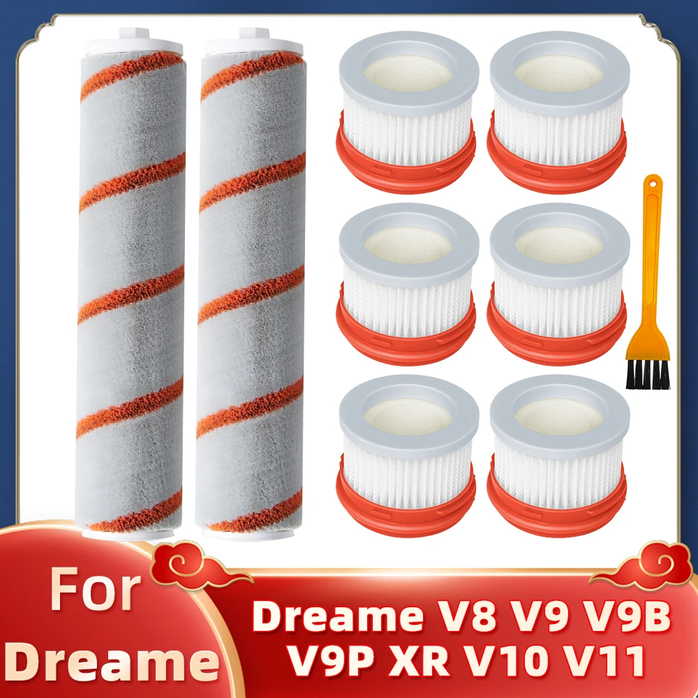 Fit For Dreame V8 V9 V9B V9P XR V10 V11 V12 V16 Roller Brush Hepa Filter Vacuum Cleaner Replacement Parts Kit Accessories 1 set roller brush