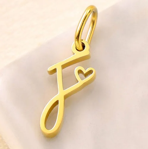 Personalized Initial Heart Necklace - Stainless Steel Jewelry Charm